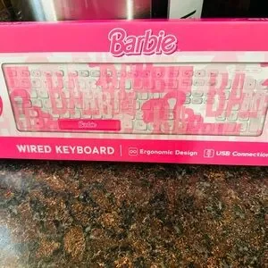 Barbie | Office | Barbie Pink And White Wired Keyboard | Poshmark